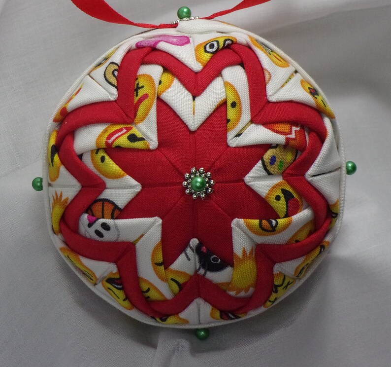 Emoji Quilted Christmas Ornament