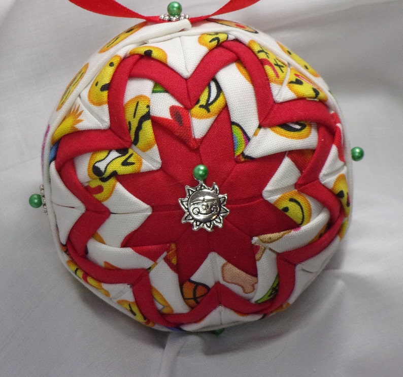 Emoji Quilted Christmas Ornament