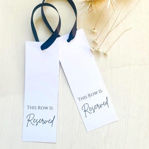 Minimalist Reserved Row Seat Tag for Wedding Ceremony Reserved Seating Tag Minimalist Chair Sign Tags Reserved Wedding Seat Tags Sign