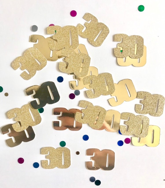 Gold Glitter 30 Age Confetti Age 30 Confetti 30th Party Etsy
