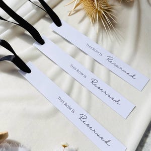 Reserved Wedding Seat Tag Minimalist Ceremony This Row Is Taken Tag
