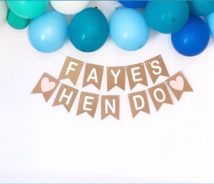 Personalised Hen Party Kraft Bunting Hen Party Decorations Etsy UK