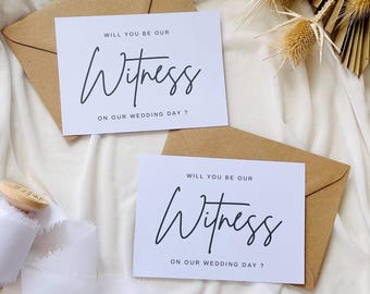 Will You Be Our Witness Card Minimalist Wedding Party Proposal Card