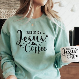 Fueled by Jesus and Coffee PNG SVG Coffee Addict Jesus - Etsy