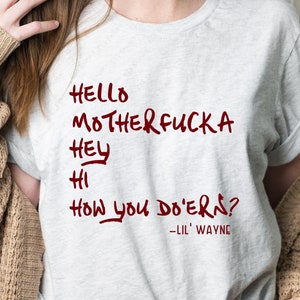 Vintage Rap PNG SVG | Lil Wayne svg | Lil Wayne PNG | Grappige Deurmat Quote | Rapper Citaten | Rap | Hallo Motherfucka png | Welkom Mat design
