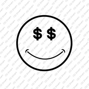 Money Smiley Face PNG SVG  | Dollar Smiley Face | Smiley Face svg | Retro smiley face | Retro | smiley png | Happy Face PNG | Smile Clip Art