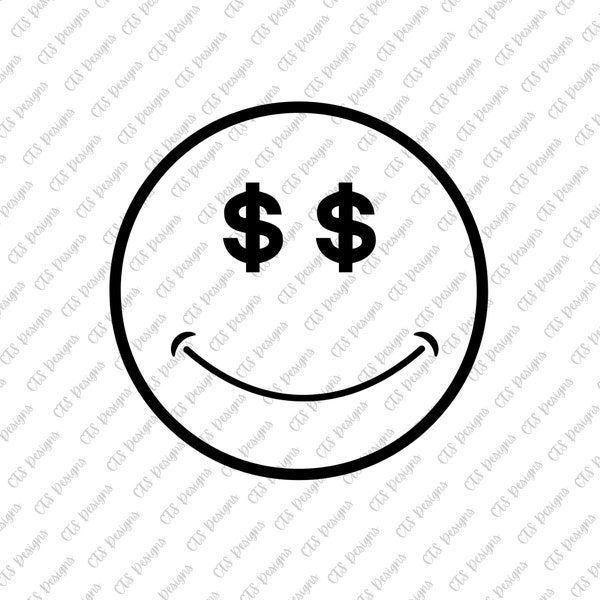 Money Smiley Face PNG SVG  | Dollar Smiley Face | Smiley Face svg | Retro smiley face | Retro | smiley png | Happy Face PNG | Smile Clip Art