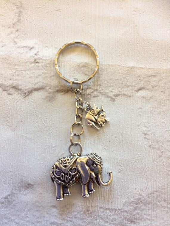 silver elephant keychain