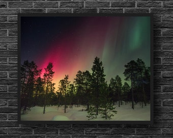 Northern Lights Photography - Polar Lights Photo - Winter Photo - Sky Photo Print - Winter Wall Decor - Sky Photography - Sky Wall Decor