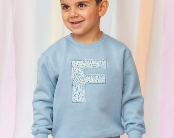 Children’s Liberty of London Personalised initial Sweatshirt - letter jumper -design your own- for Boys & Girls