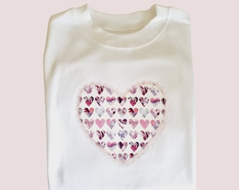 Liberty valentines T-shirt | Custom Made heart T-shirt | design your own | 1st valentines | valentines outfit | Party top Boys and Girls