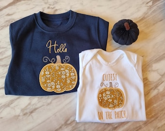 Hello Pumpkin Liberty of London Children’s Sweatshirt | Custom made | Halloween | Trick or treat | Pumpkin picking | Halloween outfit