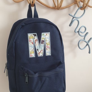 Liberty of London embroidered midi backpack personalised bag Embroidered Toddler Rucksack Nursey Bag Unisex Boy Girl image 3