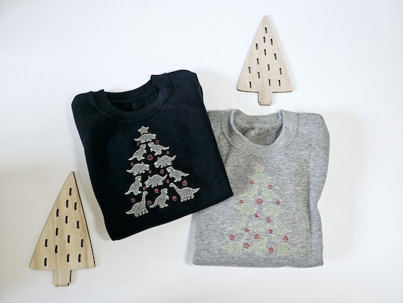 Christmas Dino Tree Sweatshirt custom Made Design Your Own Boys and Girls Dinosaur Christmas Jumper Child s Jumper Jumper Day Etsy Australia
