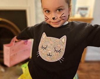 Cat jumper Children’s Liberty of London Personalised cat Sweatshirt - letter jumper -design your own- for Boys & Girls