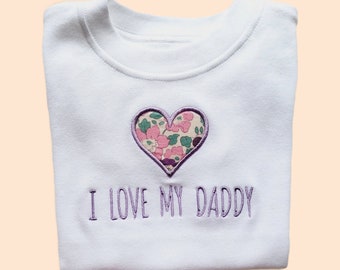 Liberty of London I love my Daddy T-shirt | Liberty of London Fabric | Design your own | Father's day |  Boys | Girls | Best Daddy