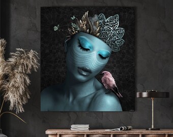 Imagination is a world | Digital art printing on canvas, S, M, XXL size canvas, ready to hang, Modern Artwork