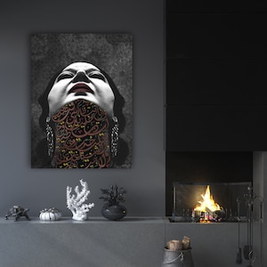 Umm Kulthum art ام كلثوم Digital art printing on canvas, Small, Medium, Large and XL canvas, Wall art print ready to hang, Modern Artwork