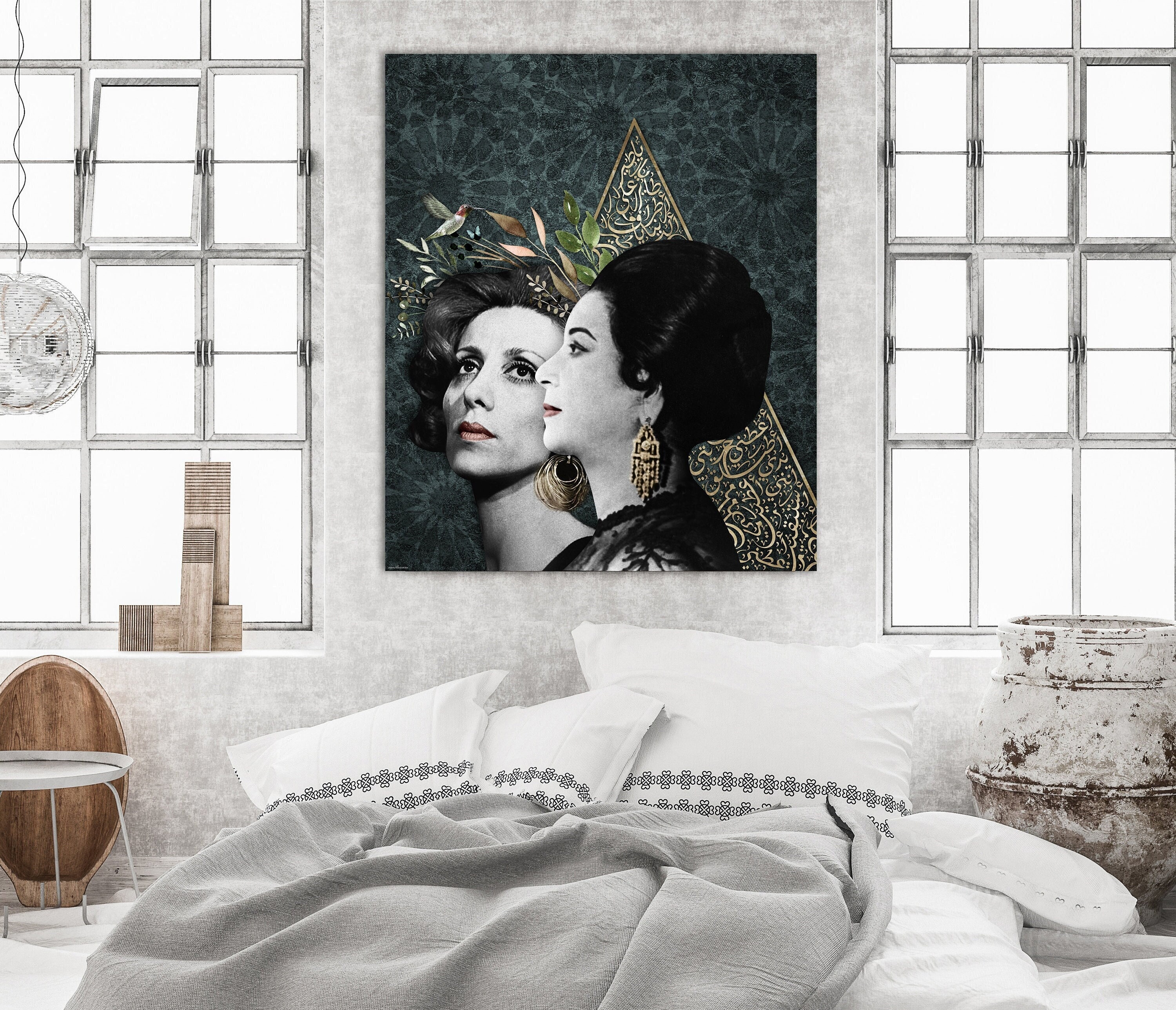 Umm Kulthum Fairouz Art ام كلثوم وفيروز - Arabic Wall Art