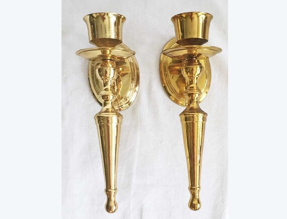 Dramatische 2 Vintage Kerze Sconces Matched Paar 10 Hoch Etsy