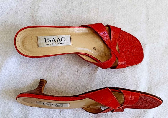 Vintage Isaac Mizrahi Sandals Mules Kitten Heel Sl