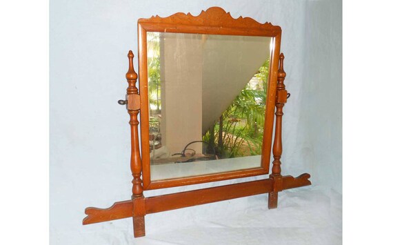 Free Ship Vintage Dresser Cheval Mirror Maple Wood Early Free Ship Vintage Dresser Cheval Mirror