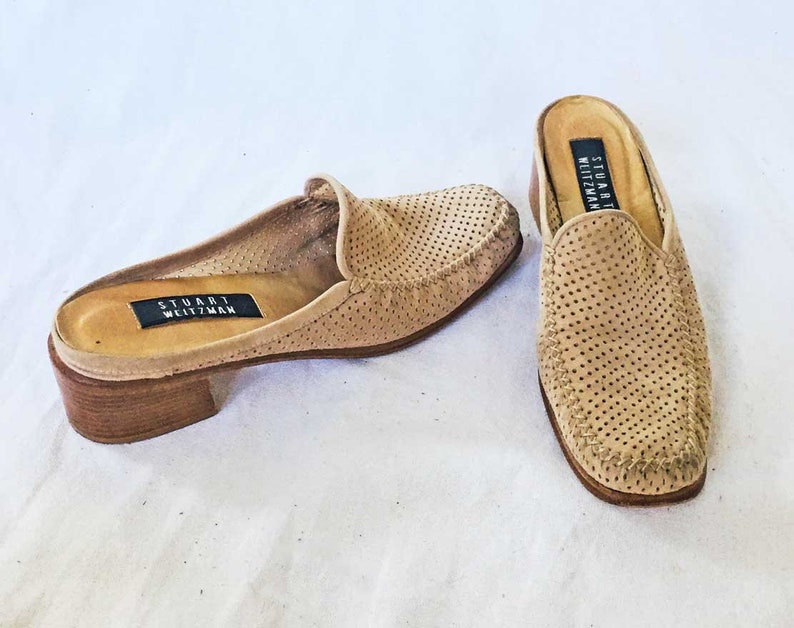 antelope suede mules