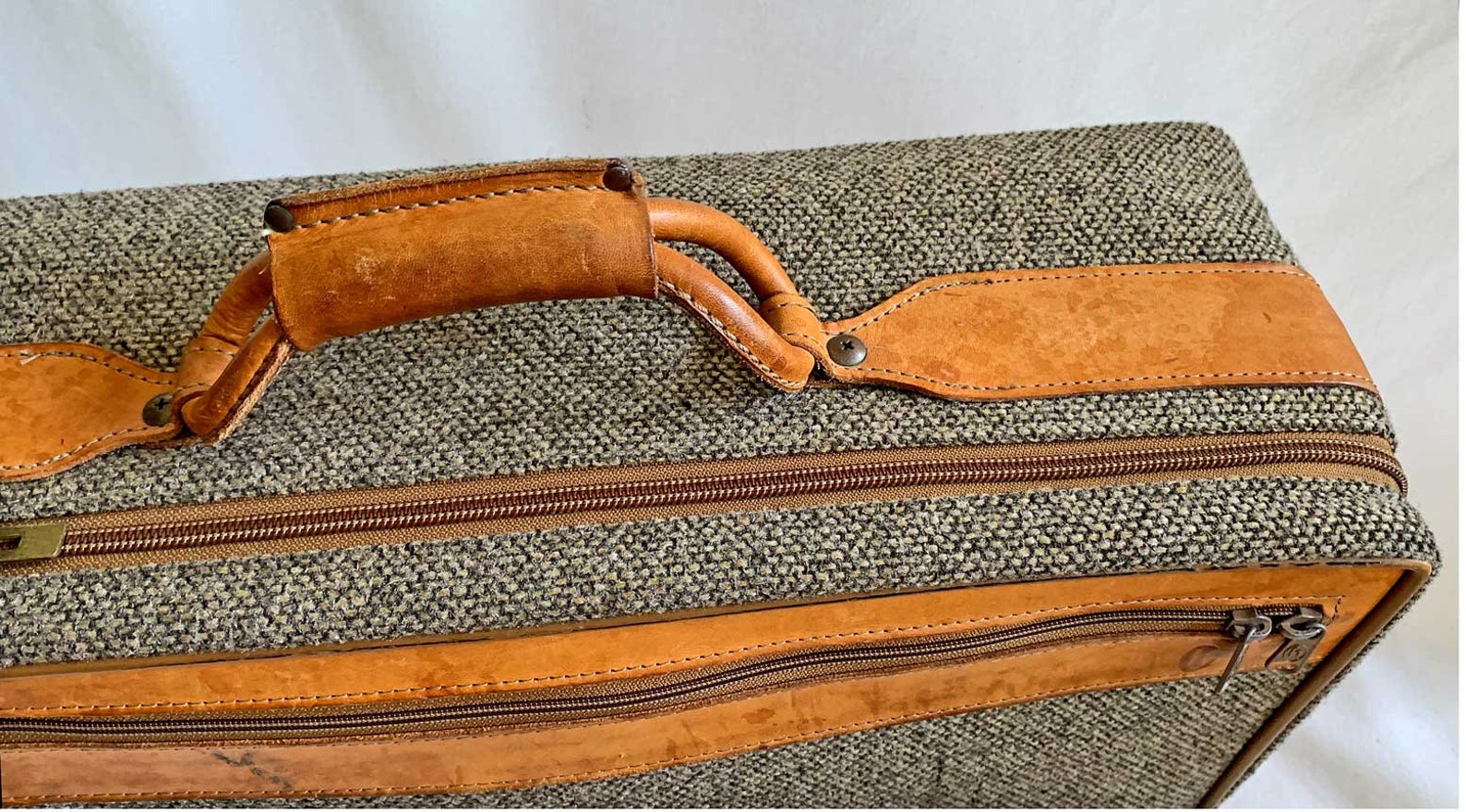 Vintage Hartmann Suitcase 21 Carry on Gray Tweed Leather Etsy
