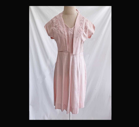 Vintage 50s Dress Halter Neck Fit and Flare with M