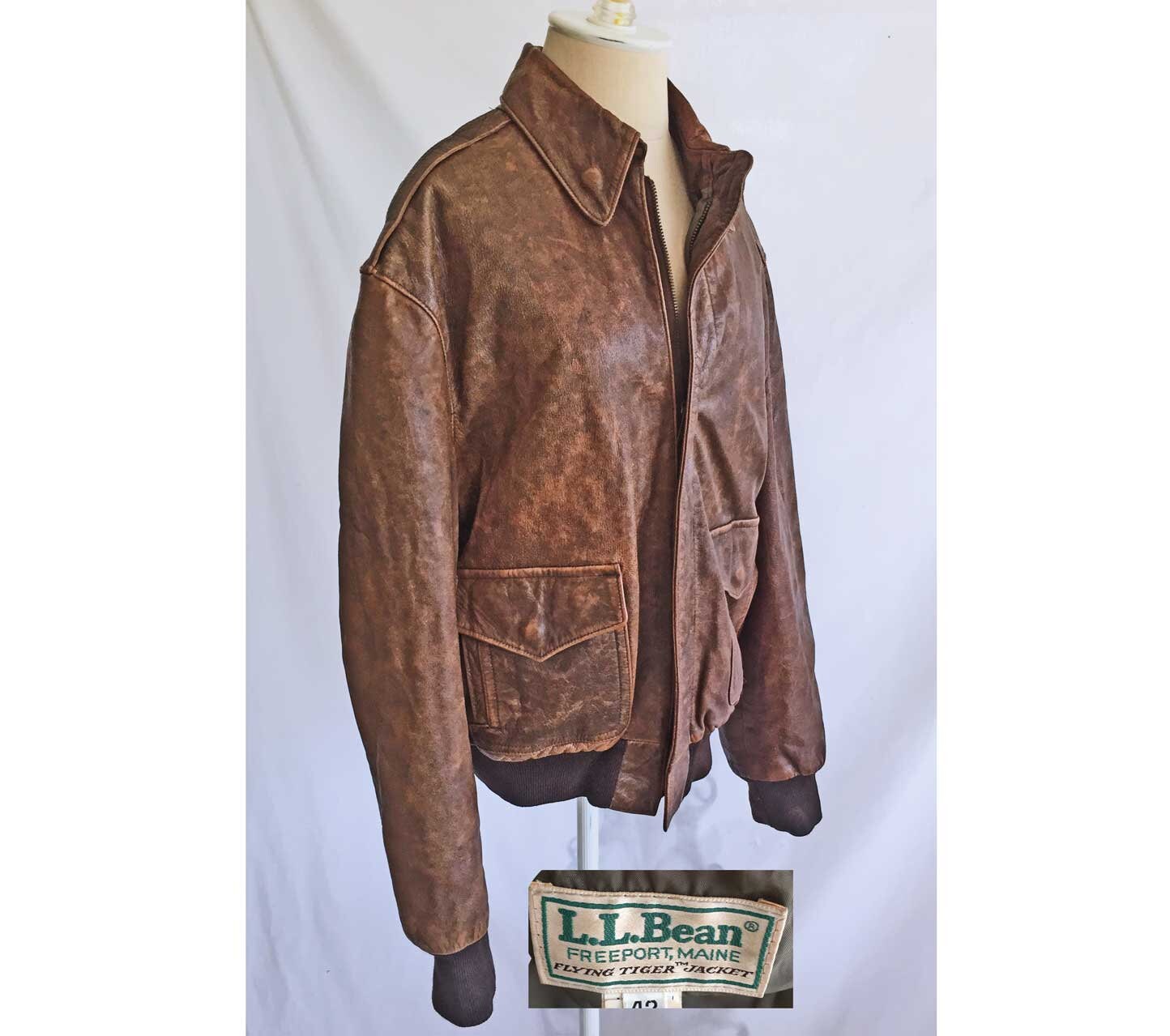 ll bean men's leather jacket