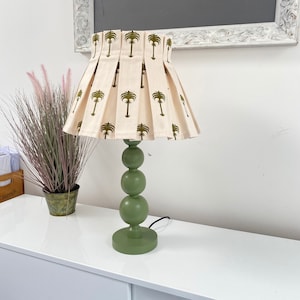 Pleated Lampshade | Box Pleat Lampshade | Palm Box Pleated Handmade Lampshade, Ceiling Lampshade, Country home decor, House Gift