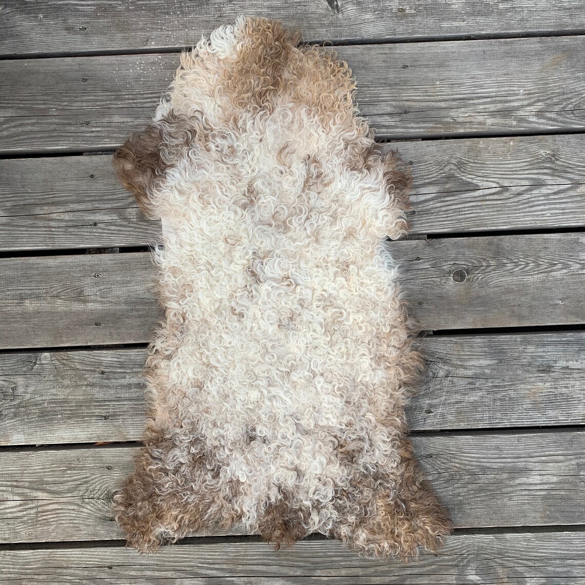 Small Sheepskin Rug Melange Bench Cover Seat Pad Seat Etsy