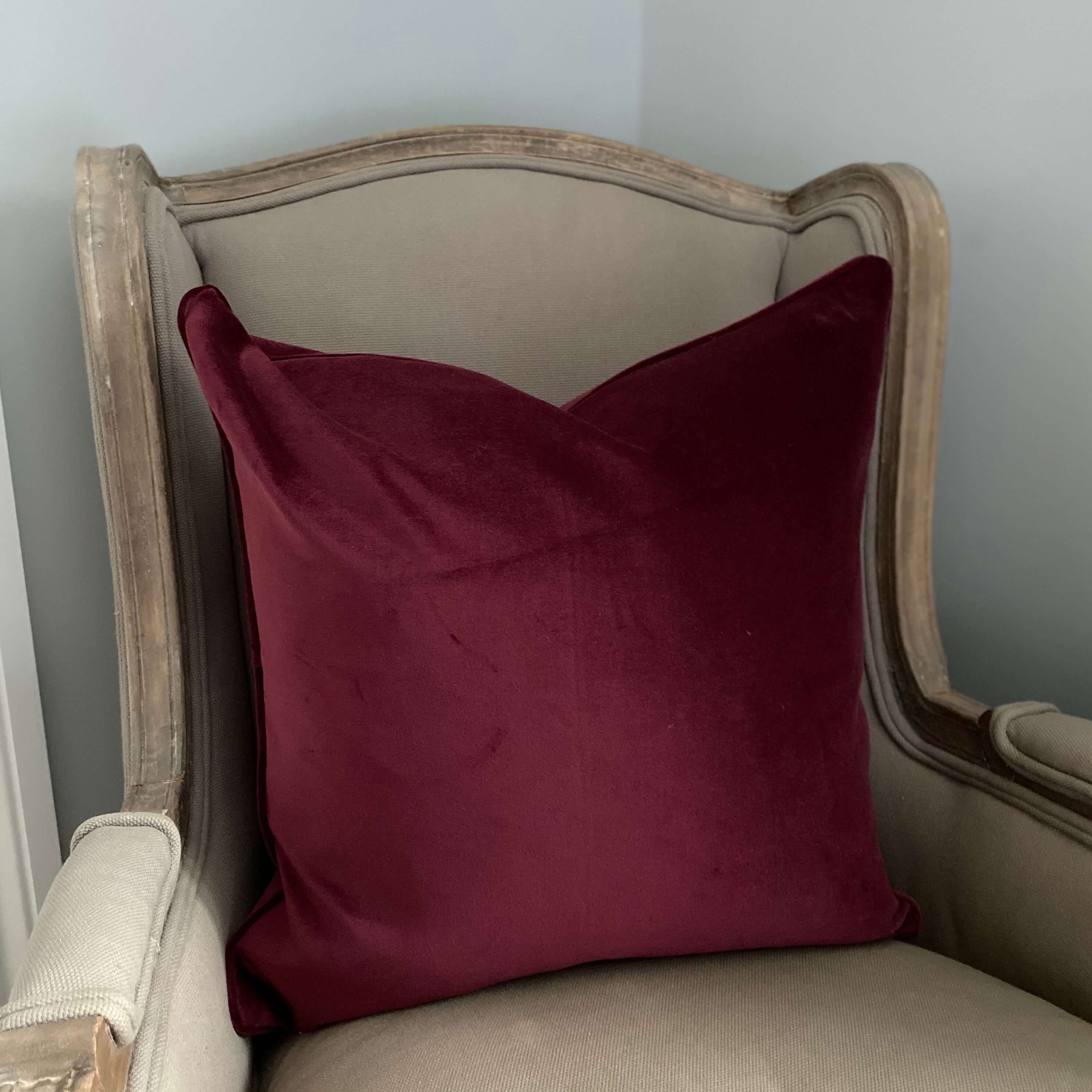 Burgundy top coloured cushions