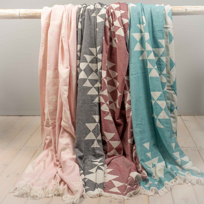 Tribal Blanket Throw Aztec Blanket Geometric Pattern Etsy