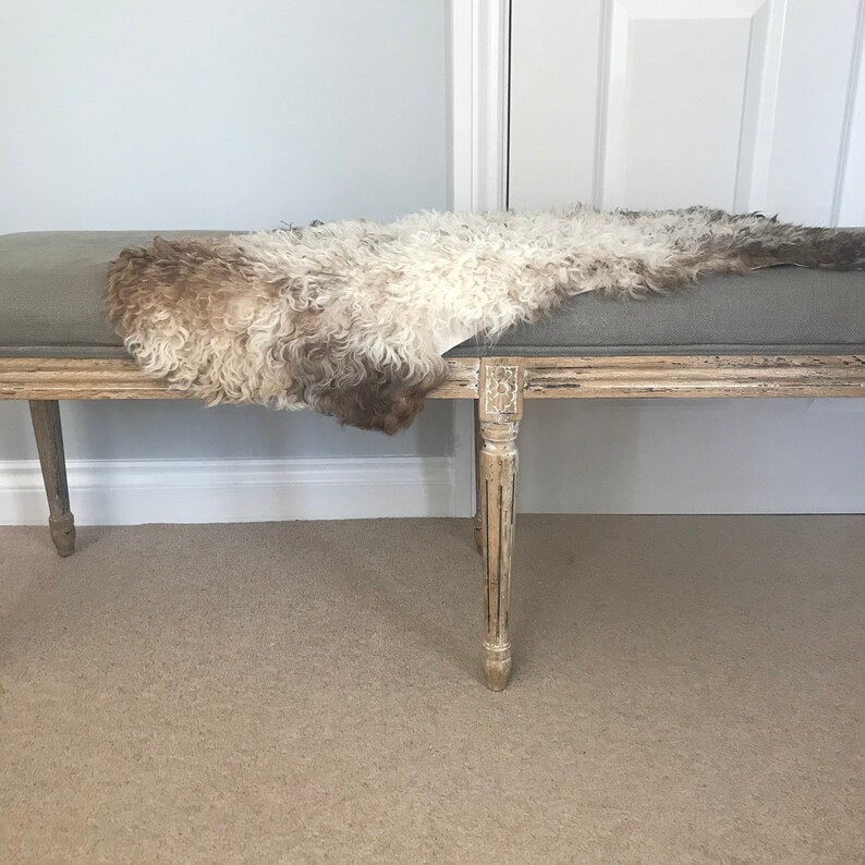 Small Sheepskin Rug Melange Bench Cover Seat Pad Seat Etsy