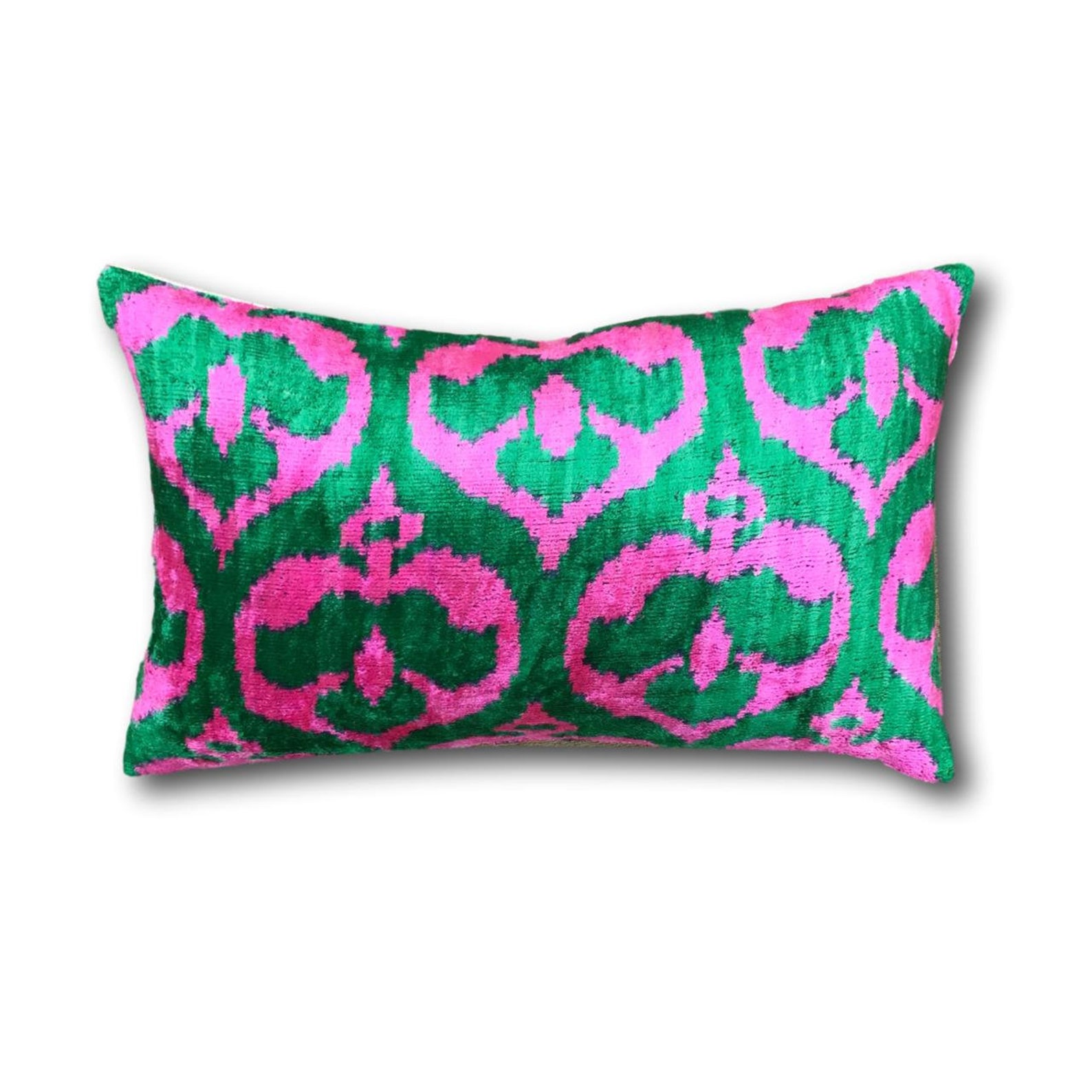 Cushion Covers Velvet Cushion Pillow Bright Pink and Green Etsy UK