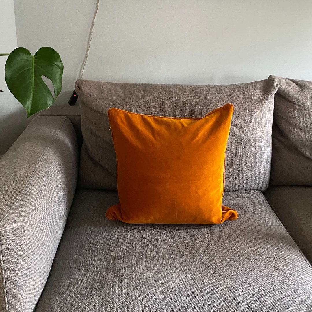 Cushion Covers, Orange Velvet Cushions, Scatter Pillows, Bright Orange Velvet Cushion Pillow