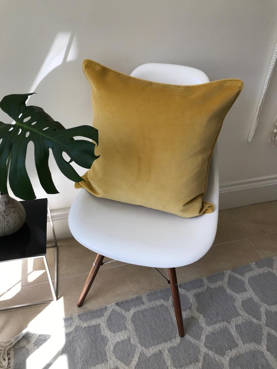 mustard velvet pillow