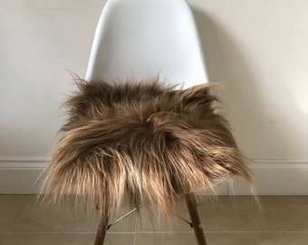 Sheepskin Seat Pads, Chair Pads,  100% Natural Eco tanned Icelandic Sheepskin Seat Pads 50 x 50 cm - Rusty Brown