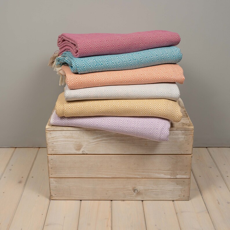 Blankets and Throws Colourful Handwoven Cotton Diamond Design Etsy