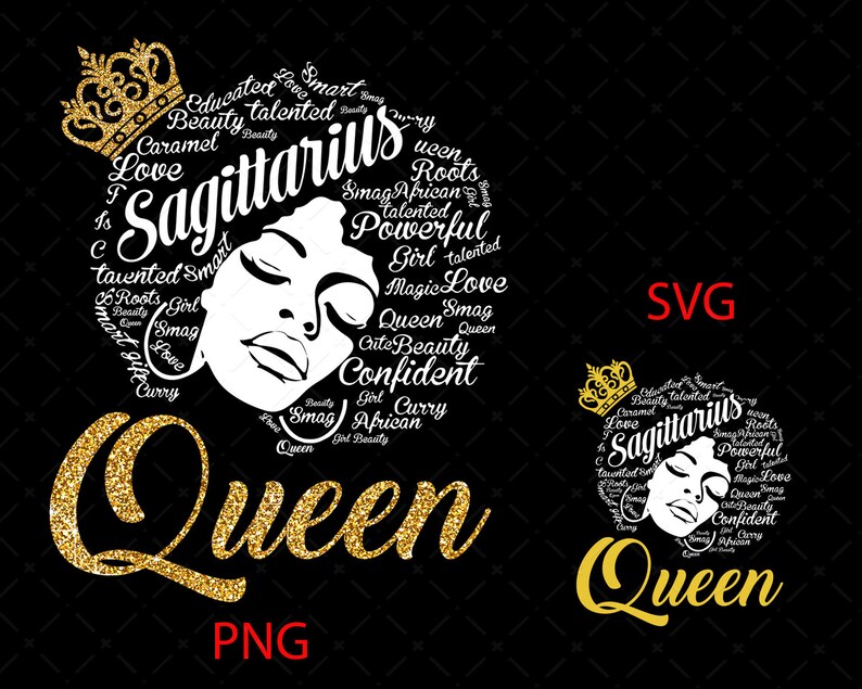 Download Sagittarius Black Queen Svg Sagittarius Queen Birthday Svg ...