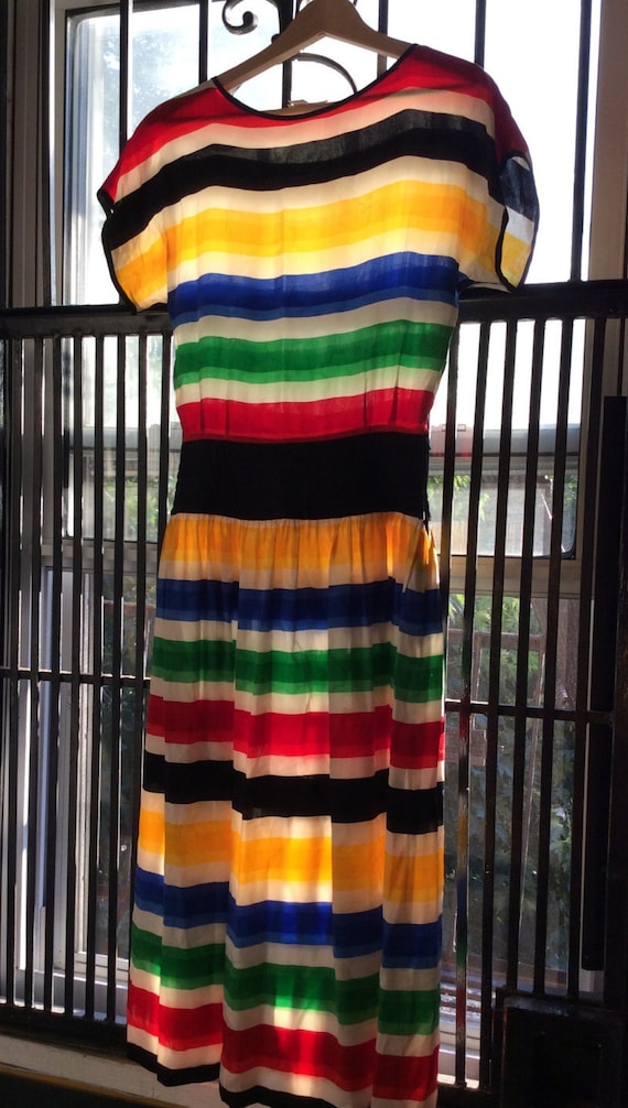 Vintage Silk Striped Dress