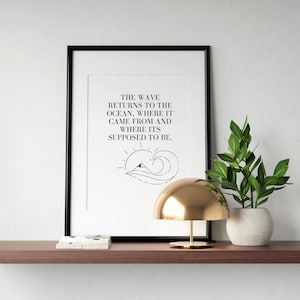 The Good Place 8x10 inch quote// INSTANT DOWNLOAD // &quot;Waves Return To The Ocean&quot; Chidi Anagonye Quote // Inspirational Quote
