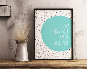 Hamilton: An American Musical "Ik ben onnavolgbaar, ik ben een origineel" 16,5 x 23,4 inch Aaron Burr Instant Download Quote Poster
