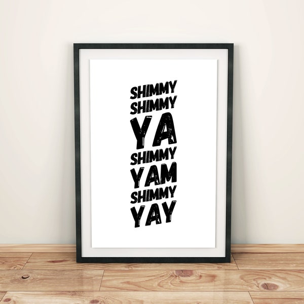 Typography Wu Tang ODB Shimmy 11x14 inch INSTANT DOWNLOAD font style home wall art quote poster