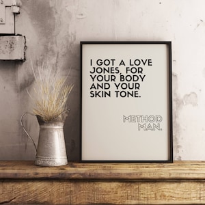 Method Man Mary J. Blige &quot;You&#39;re all I need&quot; 18x24 inch INSTANT DOWNLOAD quote poster