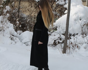 NEW Autumn/Winter Long Black Wool Coat | Extravagant Coat | Warm Elegant Coat | Soft Expensive Look Cot by Silvia Monetti