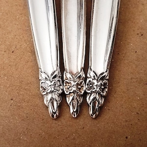 1965 GARLAND Silver Plate Flatware, Vintage Floral Silverware, Place & Serving Pcs, Kitchen Dining, Home Decor, Replacements, Jewelry Craft
