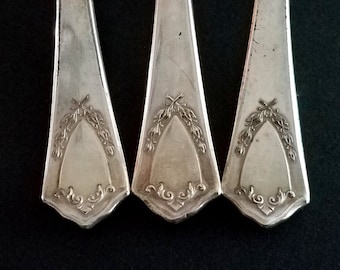 Vintage 1916 JEWELL Silver plate Flatware by R&B, Rare, Forks, Crest Design, Kitchen Dining, Replacements, Antique, Silverware Jewelry