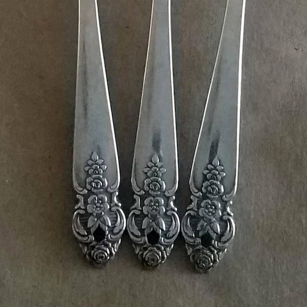 1951 DISTINCTION Silver Plate Flatware, Ornate Floral Handle, Prestige Plate Silverware, Kitchen Dining, Replacements, Decor, Silver Jewelry